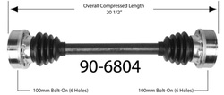 NEW Complete Rear Drive-Shaft Assy. Left Side